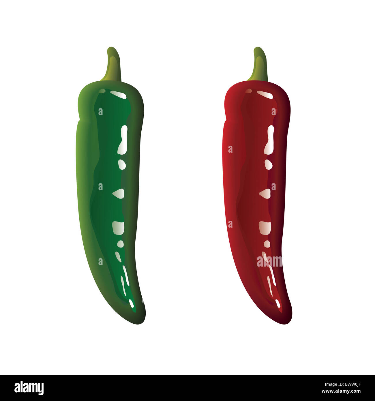 red and green chili selection and light reflection Stock Photo Alamy