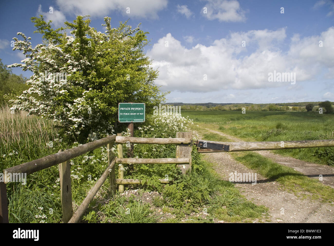 Riverside walk with 'Private Property, No Public Right of Way' and