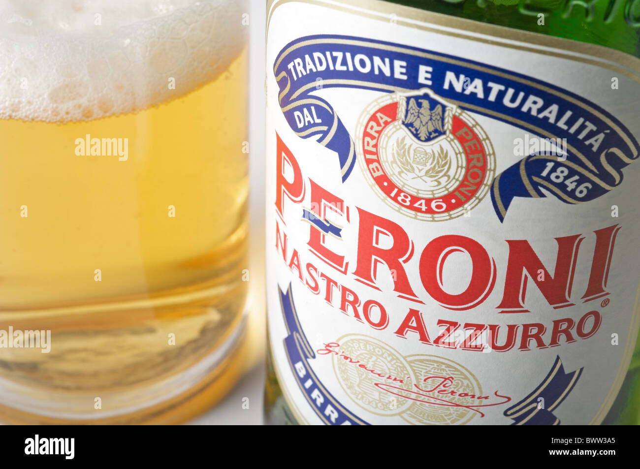Peroni Italian beer Stock Photo