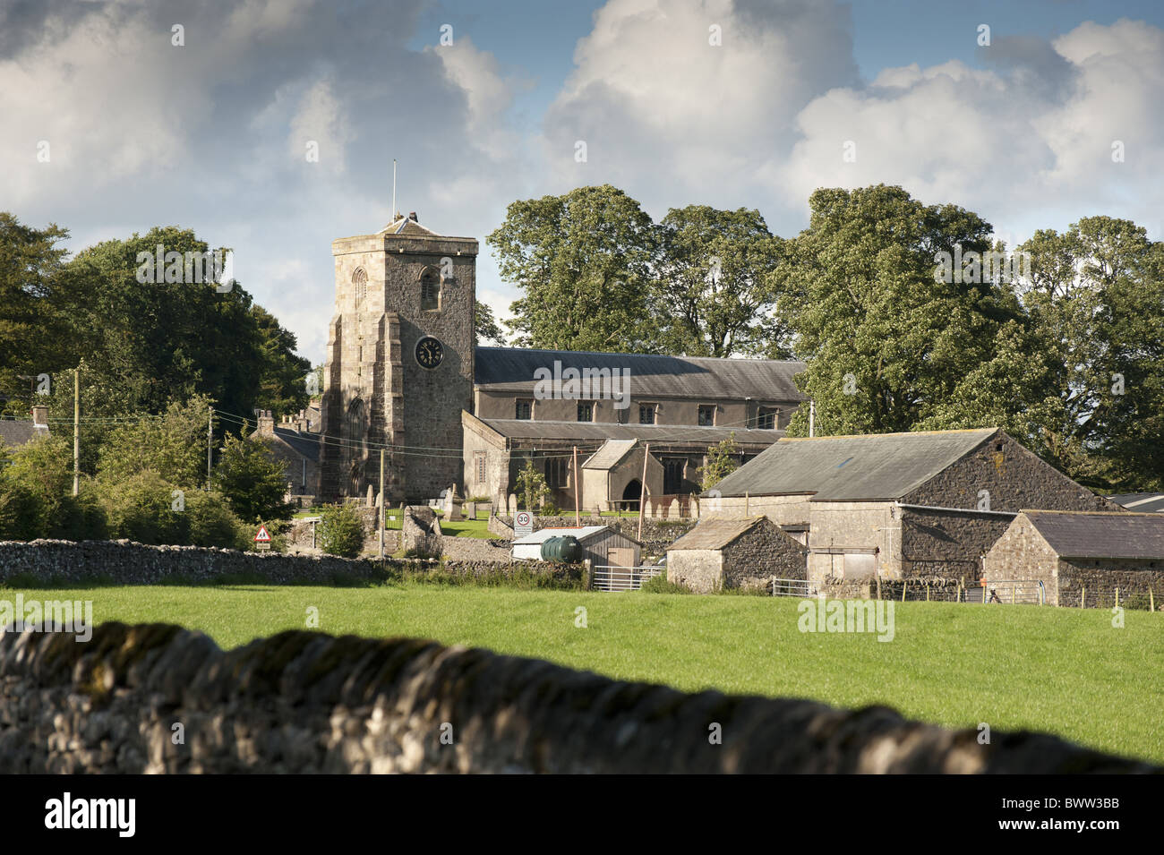 Farm buildings village church Church St. Andrew Stock Photo Alamy