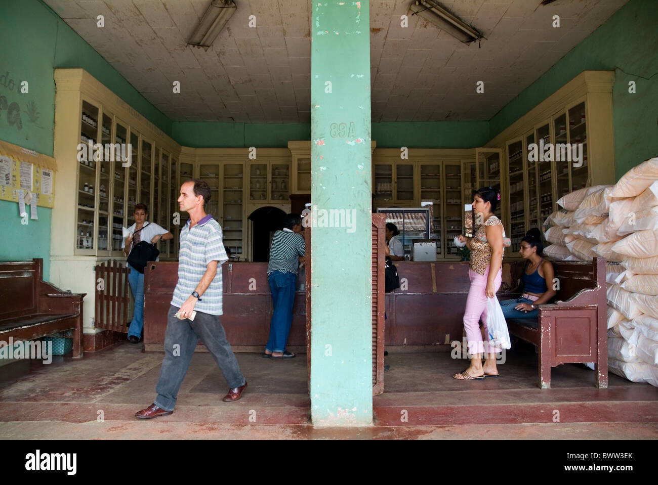 Pharmacy on the main street in Vinales, Pinar del Rio Province, Cuba. Stock Photo