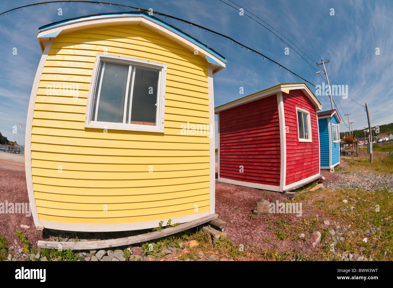 Colorful beach huts, Cavendish, Trinity Bay, Avalon Peninsula
