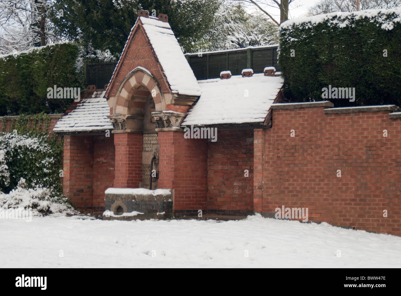 A drinking fountain, erected in 1874 by the Countess of Carnarvon and