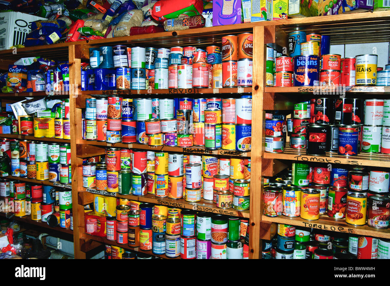 The food store of a charity run day care centre fore the homeless Stock Photo