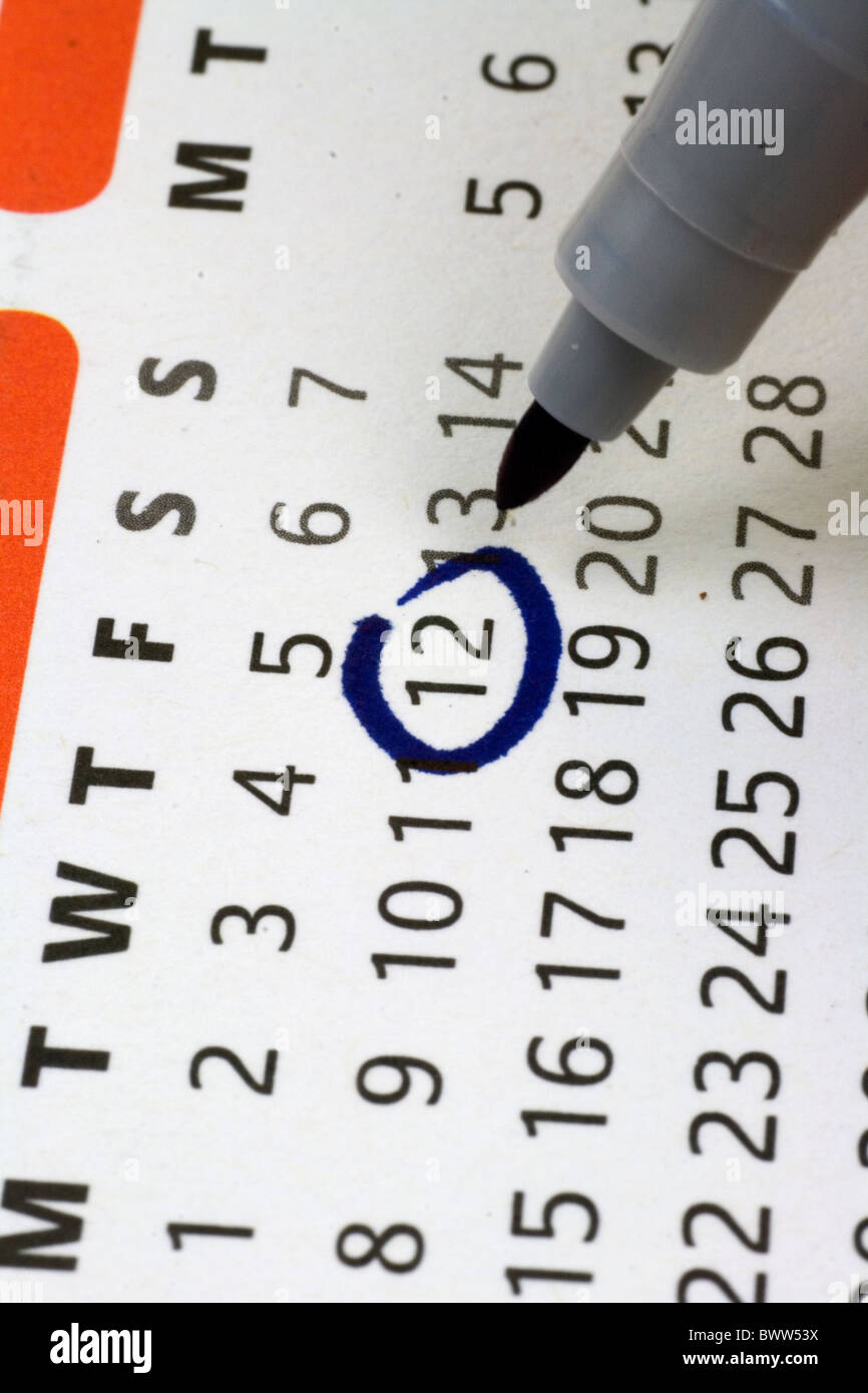 Marking a significant date Stock Photo Alamy
