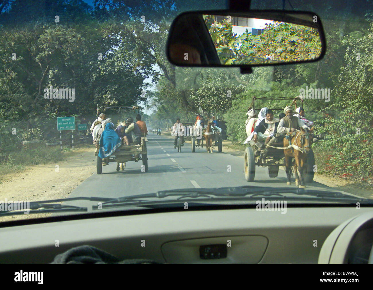 Indian road traffic horse carts viewed from Stock Photo Alamy