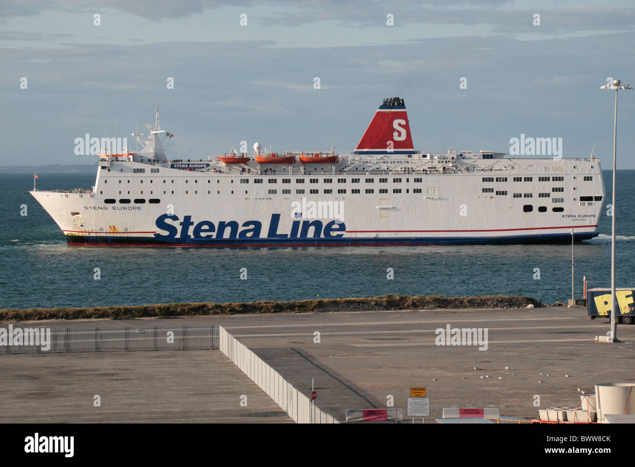 The Stena Line 'Stena Europe' ferry docking in the Rosslare Harbour