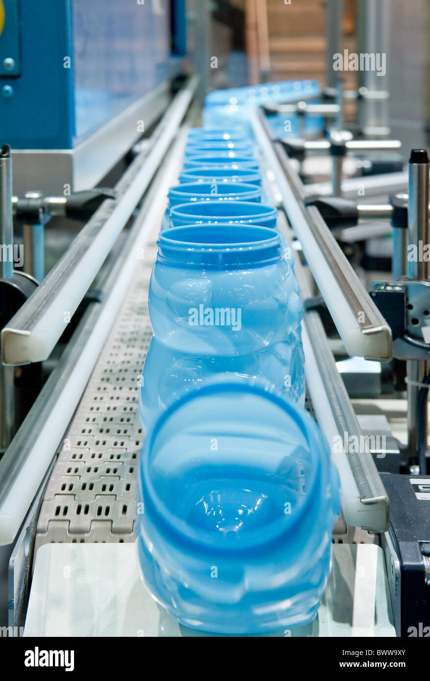 Mass production of plastic container Stock Photo Alamy