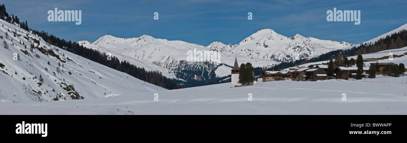 Switzerland Europe Stafelalp Davos municipality Canton Grisons Graubunden Grisons Grisons Landscape scenery Stock Photo