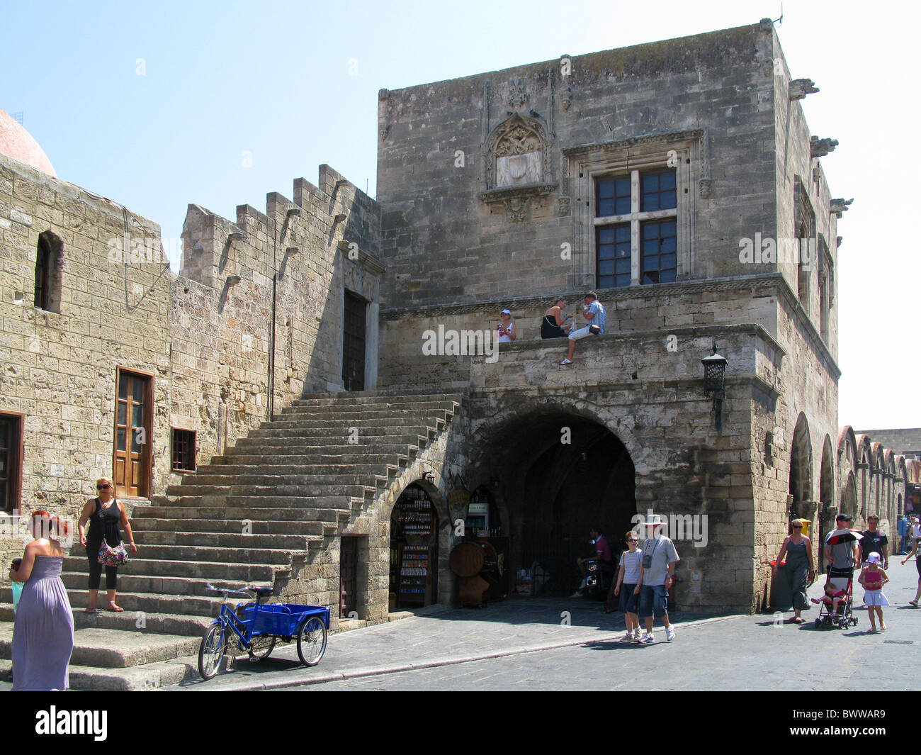 Rhodes Old Town on the Greek island of Rhodes.The Castellania built in 1507 by Grand Master D'Amboise. Stock Photo
