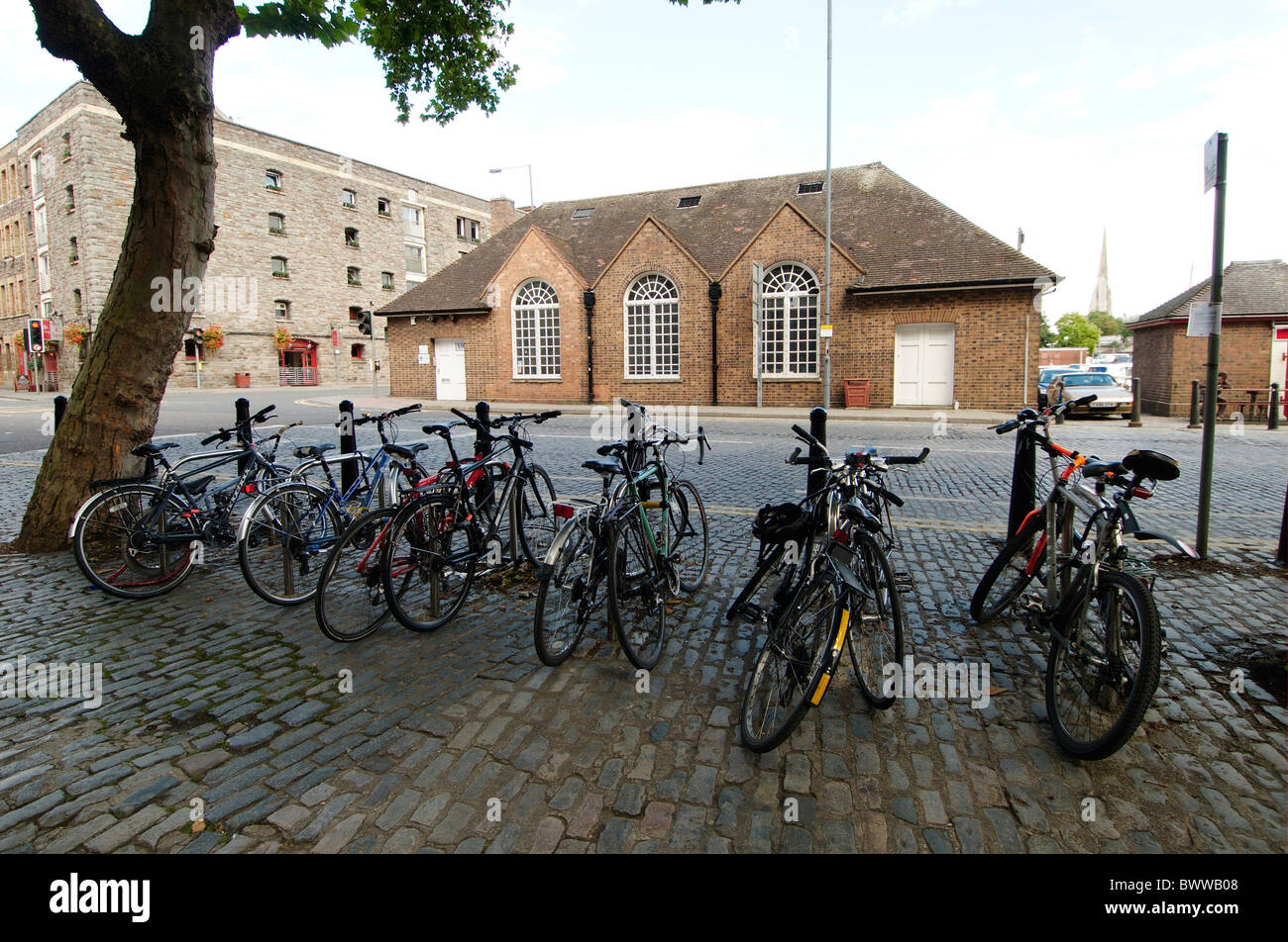 Bike racks for office workers in Bristol, UK Stock Photo Alamy