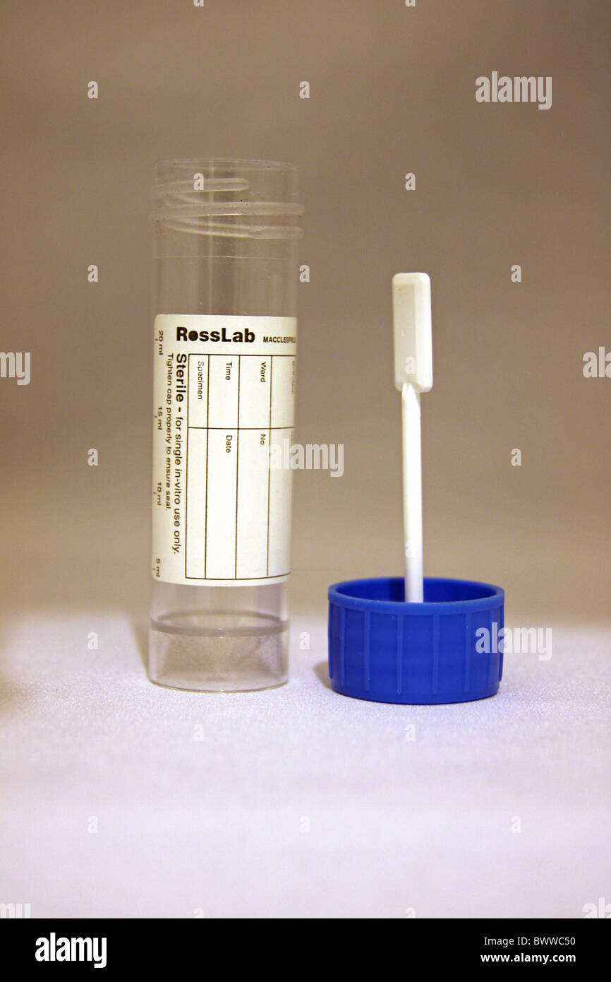 Specimen bottle for the collection of faecal samples to be examined for