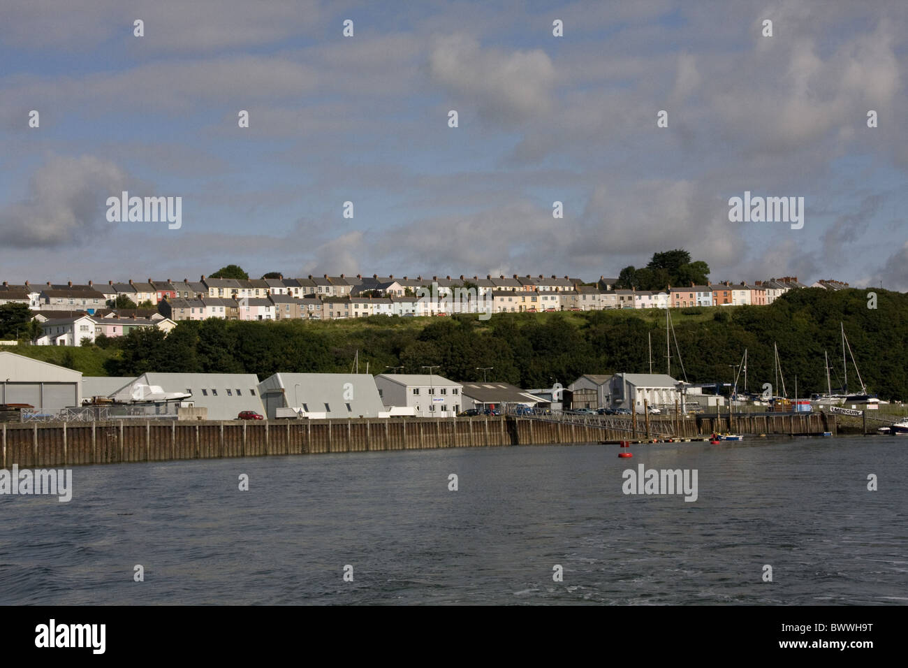 Row houses Neyland marina near Milford Haven Stock Photo Alamy