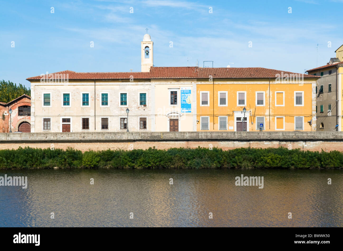 Lungarno Ranieri Simonelli and Arno River, Pisa, Tuscany, Italy, Europe Stock Photo