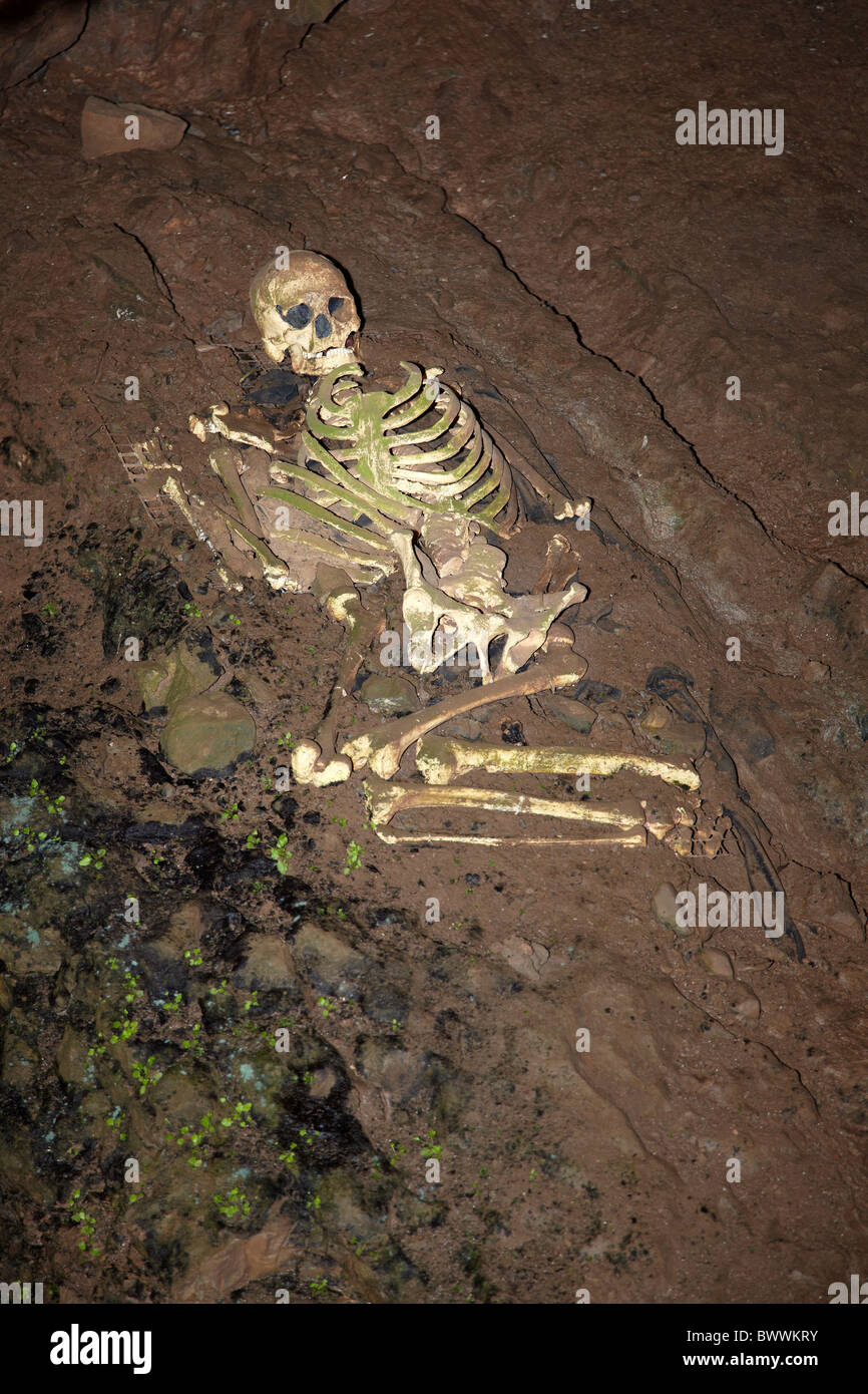 Skeleton, Gough's Cave, Cheddar Caves, Somerset, England, United Kingdom Stock Photo