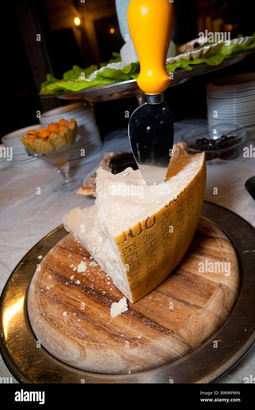 A chunk of Parmesan cheese Stock Photo
