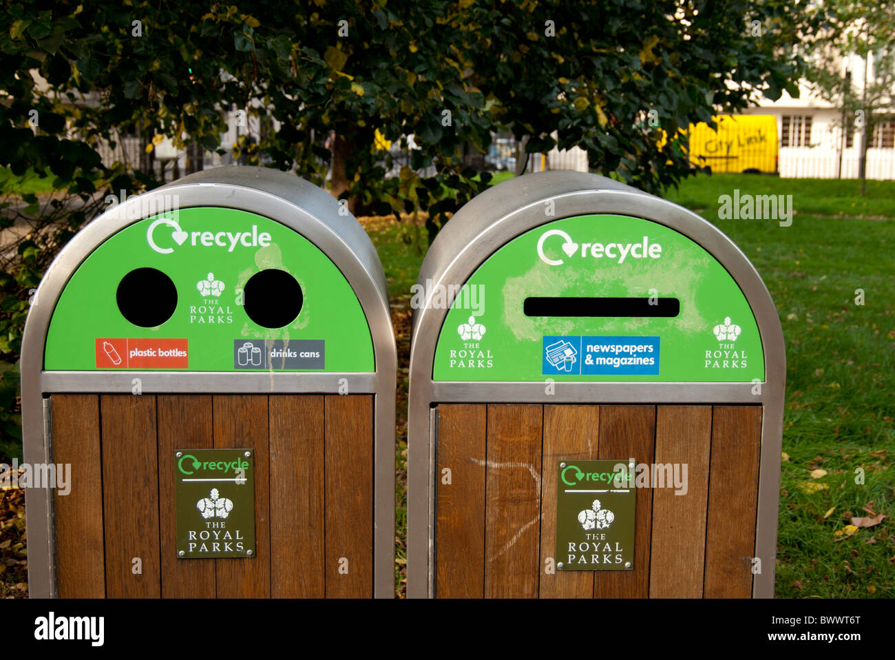 london waste recycling bins Stock Photo Alamy