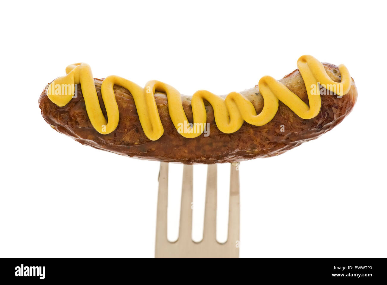 Sausage with mustard Stock Photo