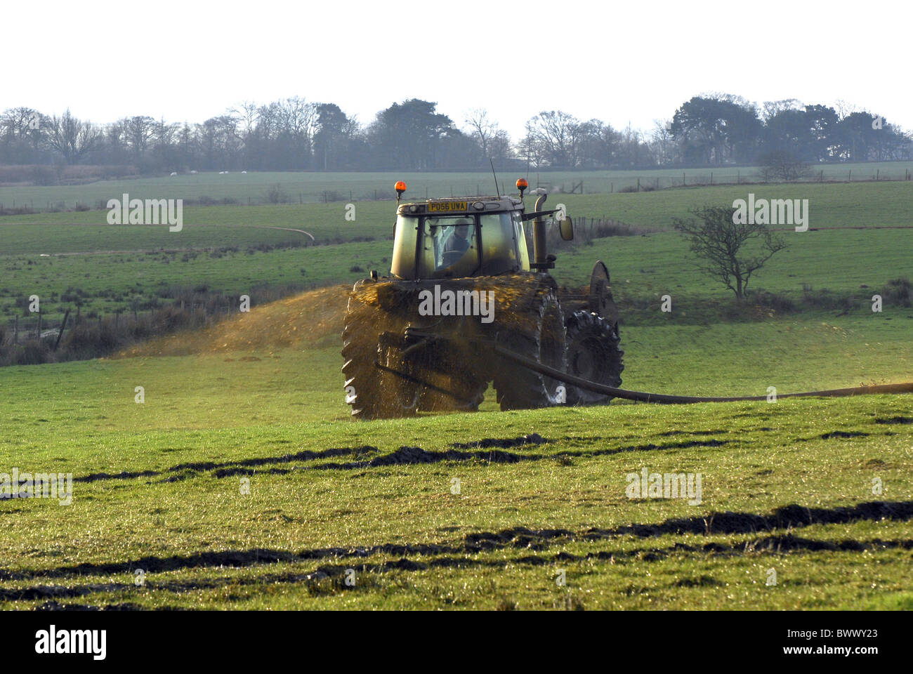 Slurry Lancashire spreading Umbilical farm farms farming manure