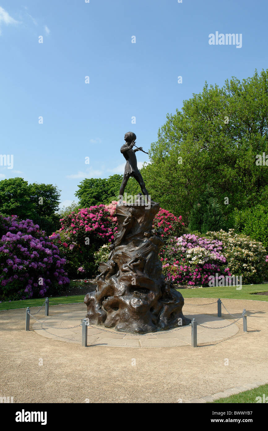 Peter Pan following restoration at the Conservation Centre and situated in  Sefton Park, Liverpool, Merseyside, England, UK Stock Photo