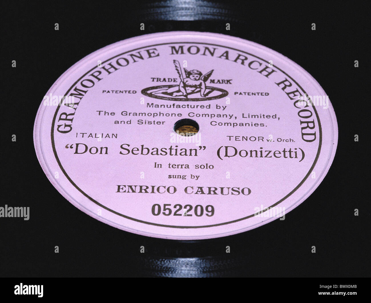 Don Sebastian Enrico Caruso labels tabs etiquette label label record music Stock Photo