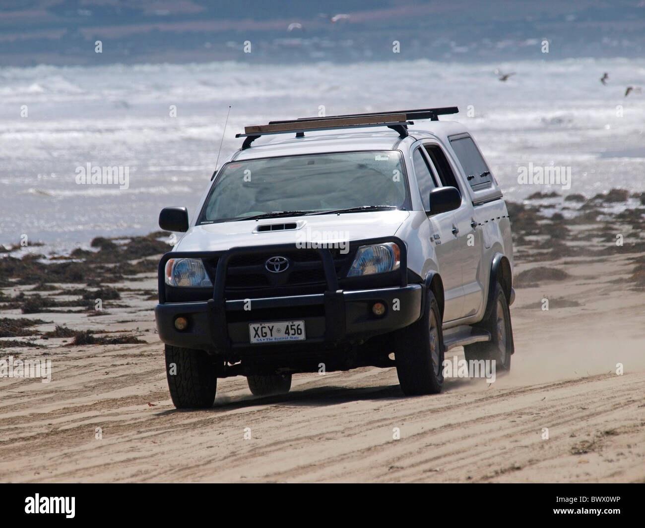 4X4 DRIVING ON BEACH ROAD AT GOOLWA SOUTH AUSTRALIA Stock Photo Alamy