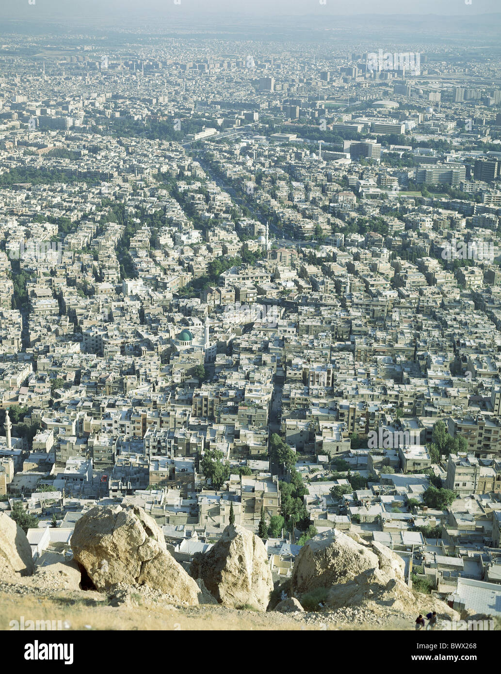 Damascus Syria overview town city houses homes Stock Photo Alamy