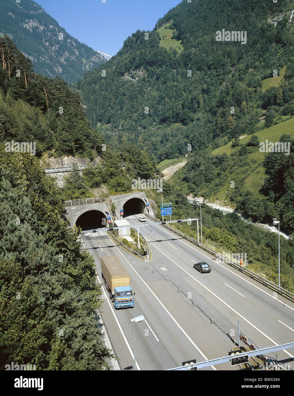 street tunnel highway N2 Gotthard Switzerland Europe road tunnel