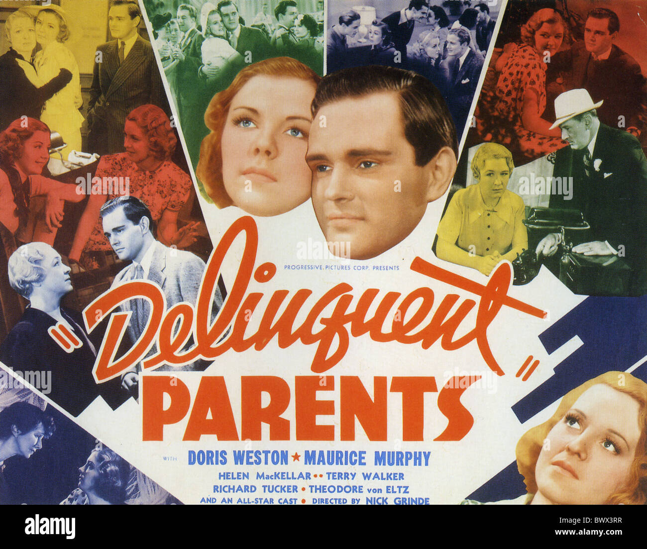 DELINQUENT PARENTS Poster for 1938 Progressive Pictures film with Doris Weston and Maurice Murphy Stock Photo