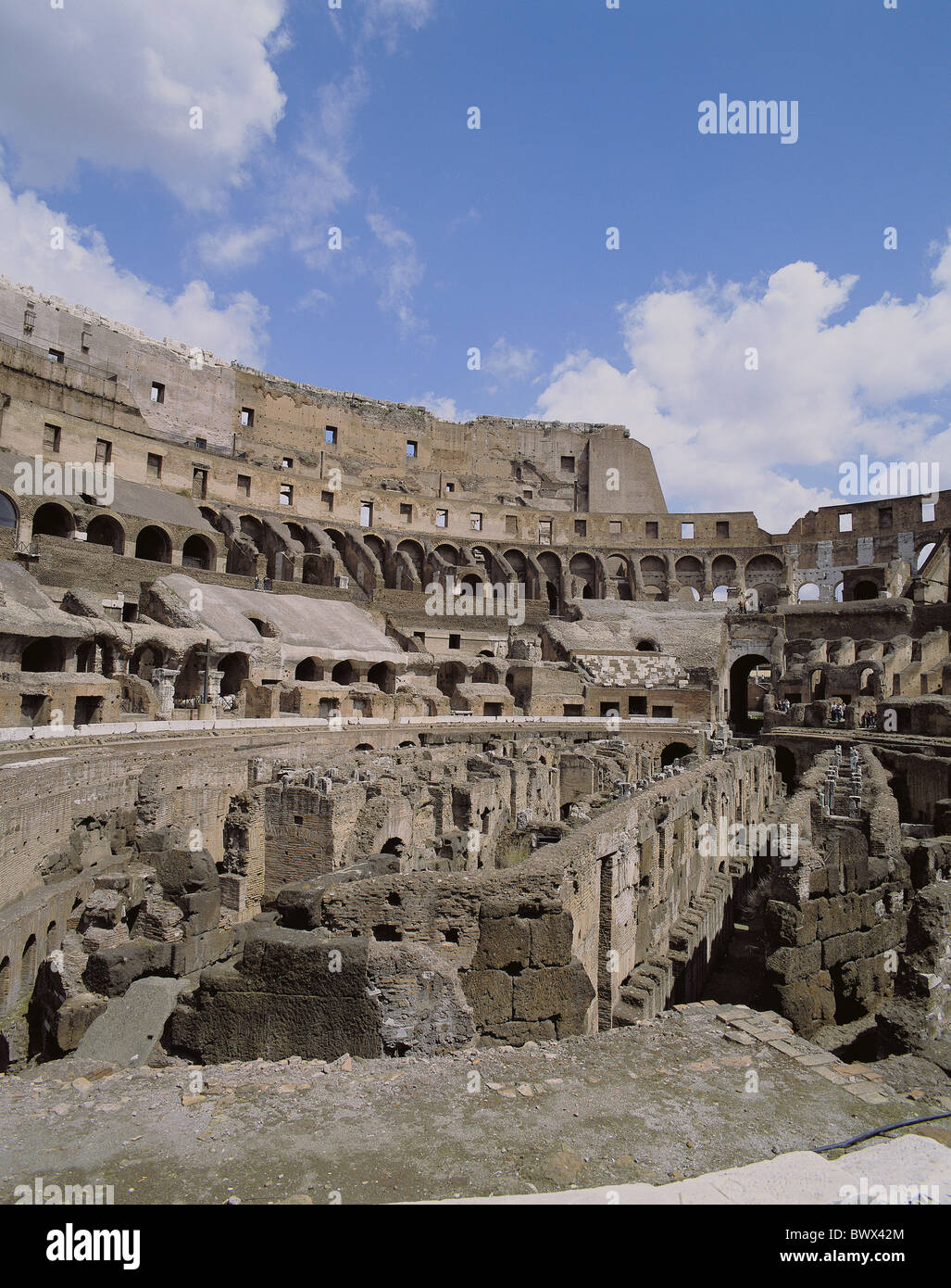 Italy Europe Rome Ancient world antiquity Coliseum inside Stock Photo