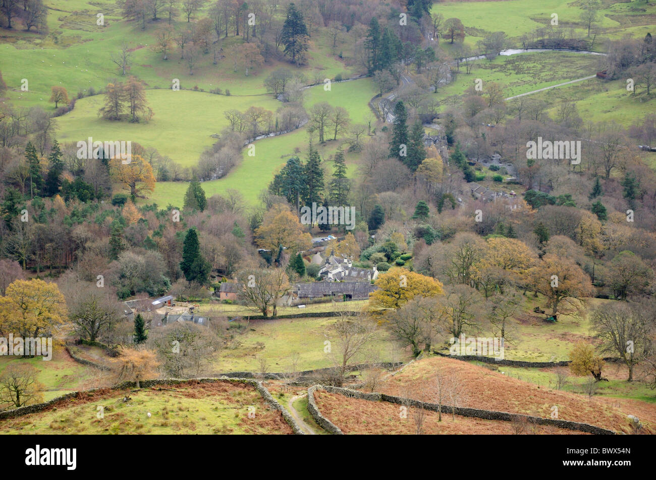 View of Rydal Mount from Nab Scar, Rydal, Lake District Stock Photo Alamy