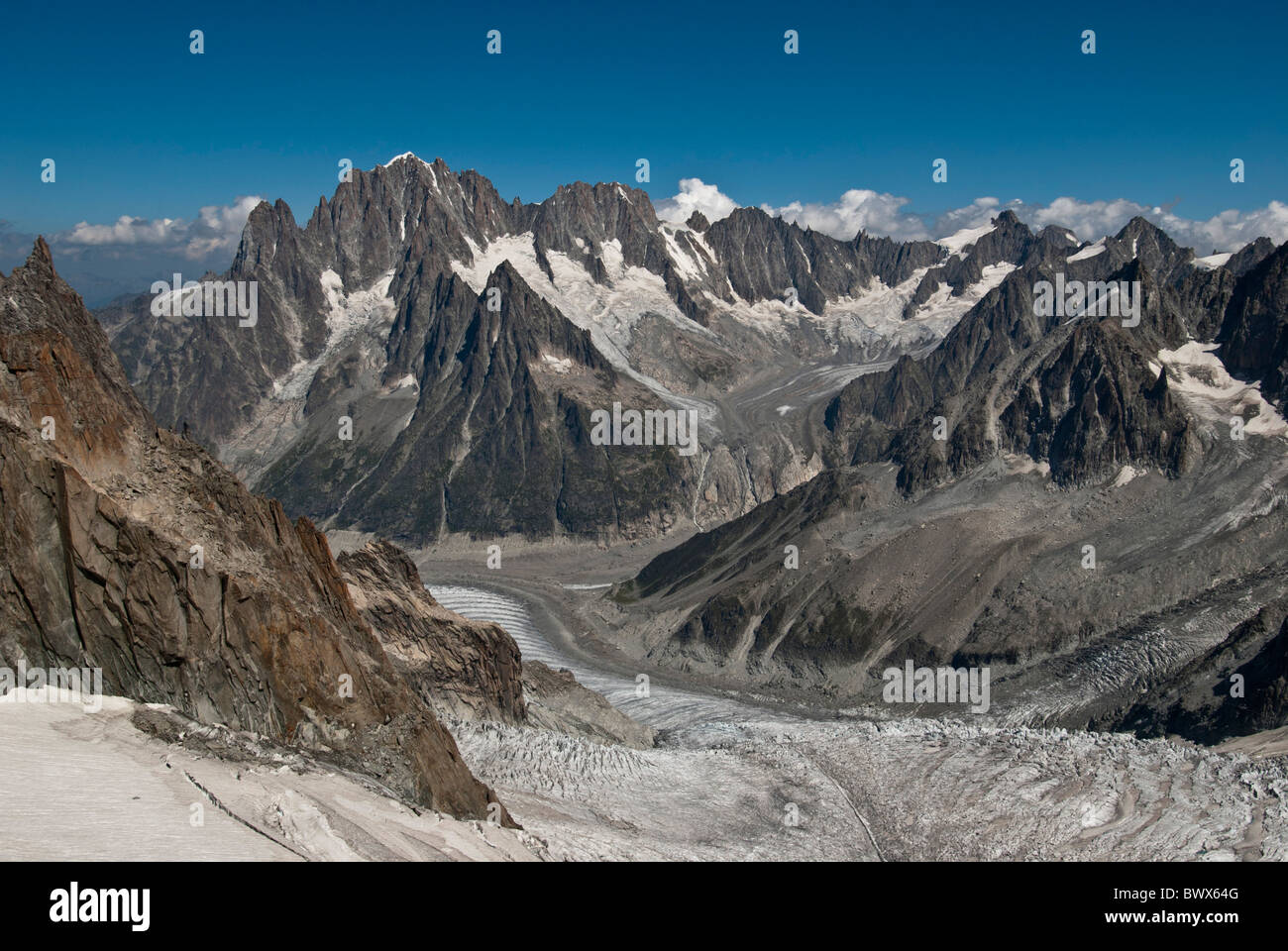 Mer glacier from Aiguille du midi massif du Mont Blanc Stock Photo - Alamy