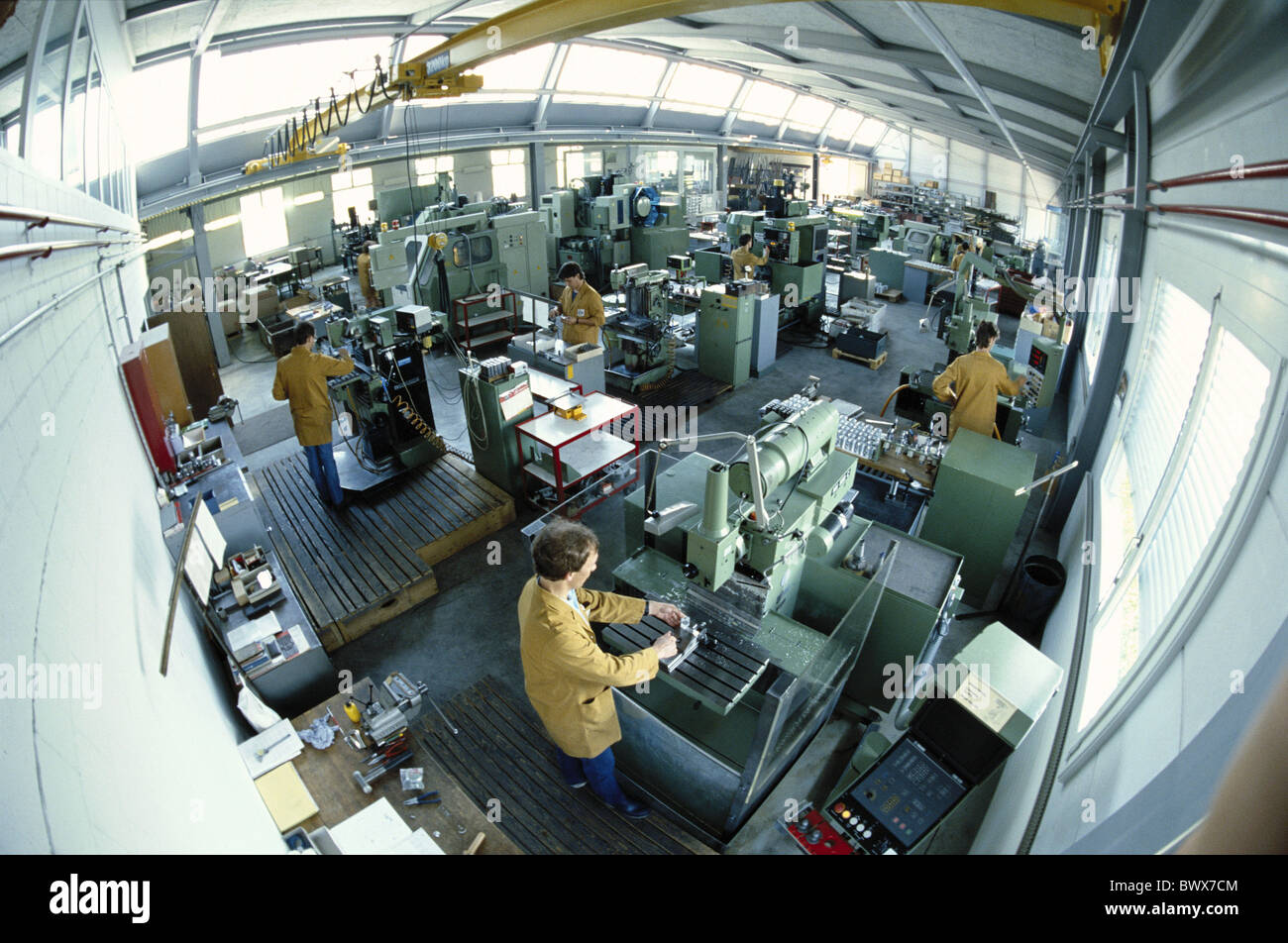 factory factory building shop floor inside tool production production achievement worker industry Stock Photo