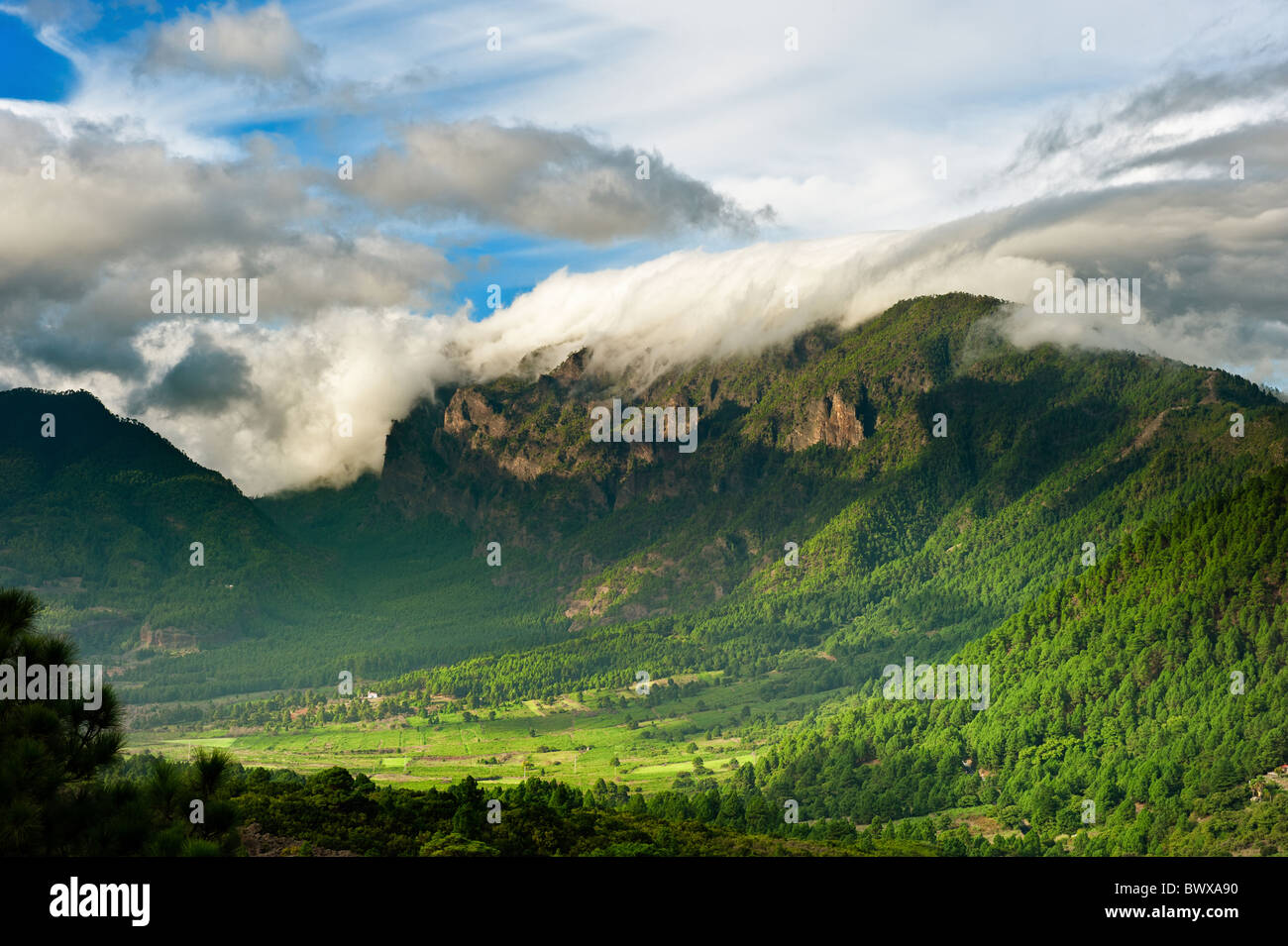 Beautiful landscape of the mountains in La Palma, Canary Islands, Spain Stock Photo