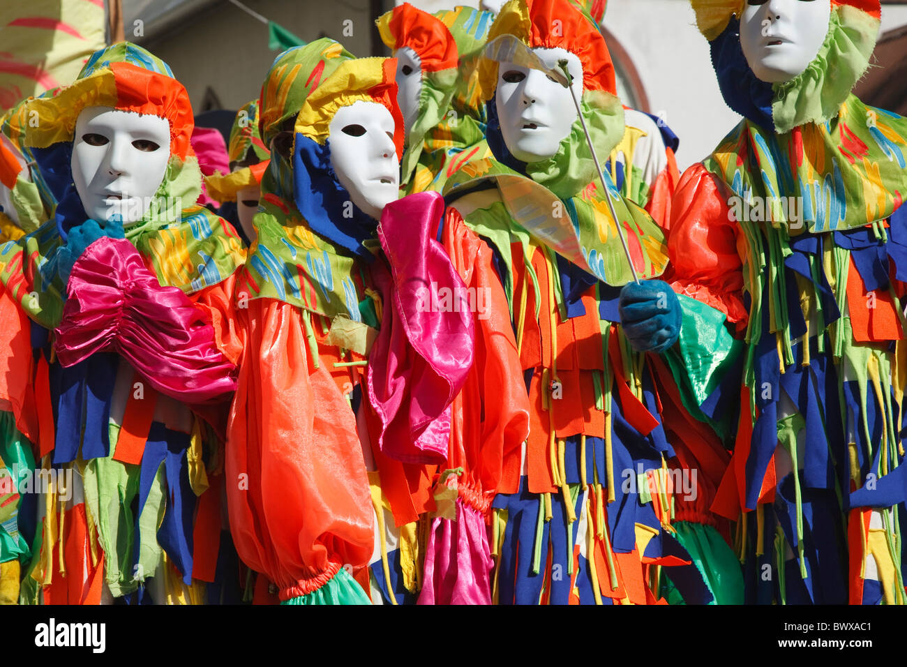 Trinidad Junior Traditional Mas parade pierrot grenades Stock Photo