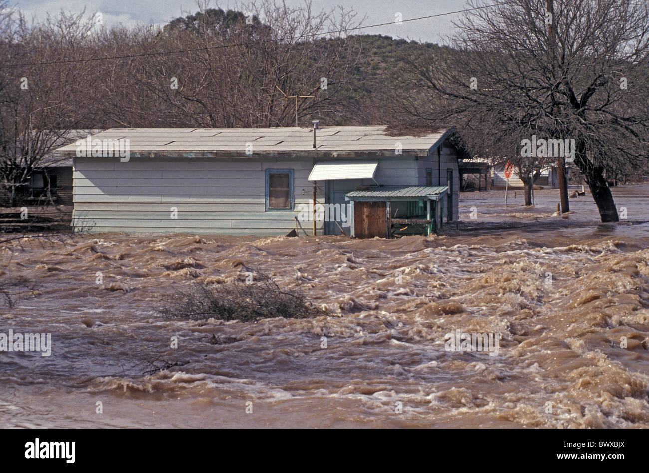 Flooding Winkelman Arizona 1993 Federal Disaster Area Stock Photo