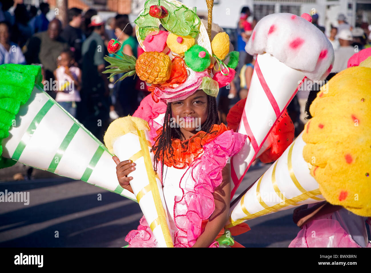 Trinidad Junior Carnival - Girl in ice cream costume Stock Photo - Alamy