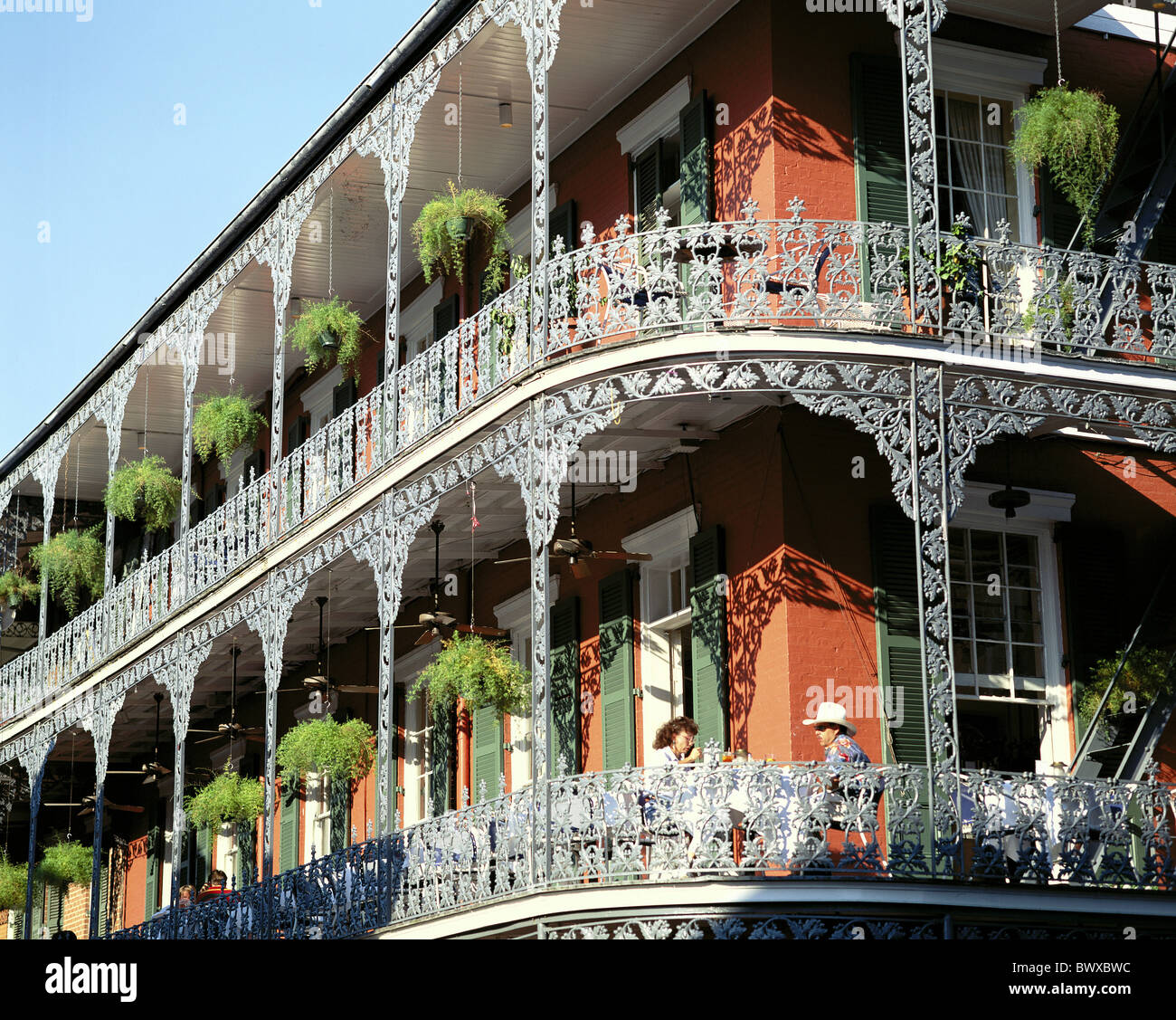 Balcony Architectural Style Facade French Quarter House Brick Building