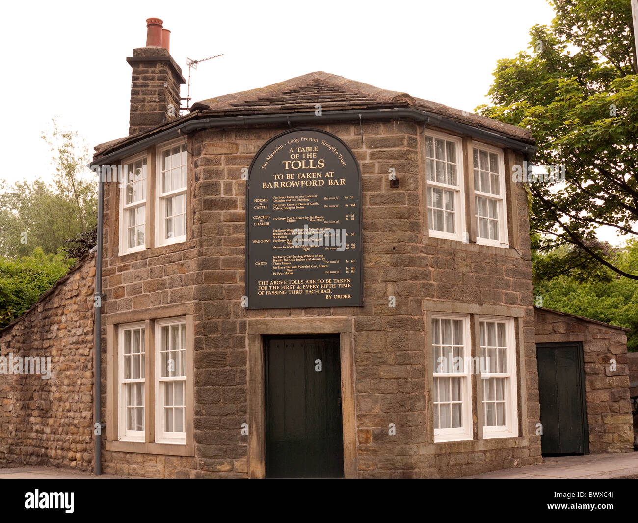 The Toll house with its charges in the village of Barrowford in Lancashire in Northern England