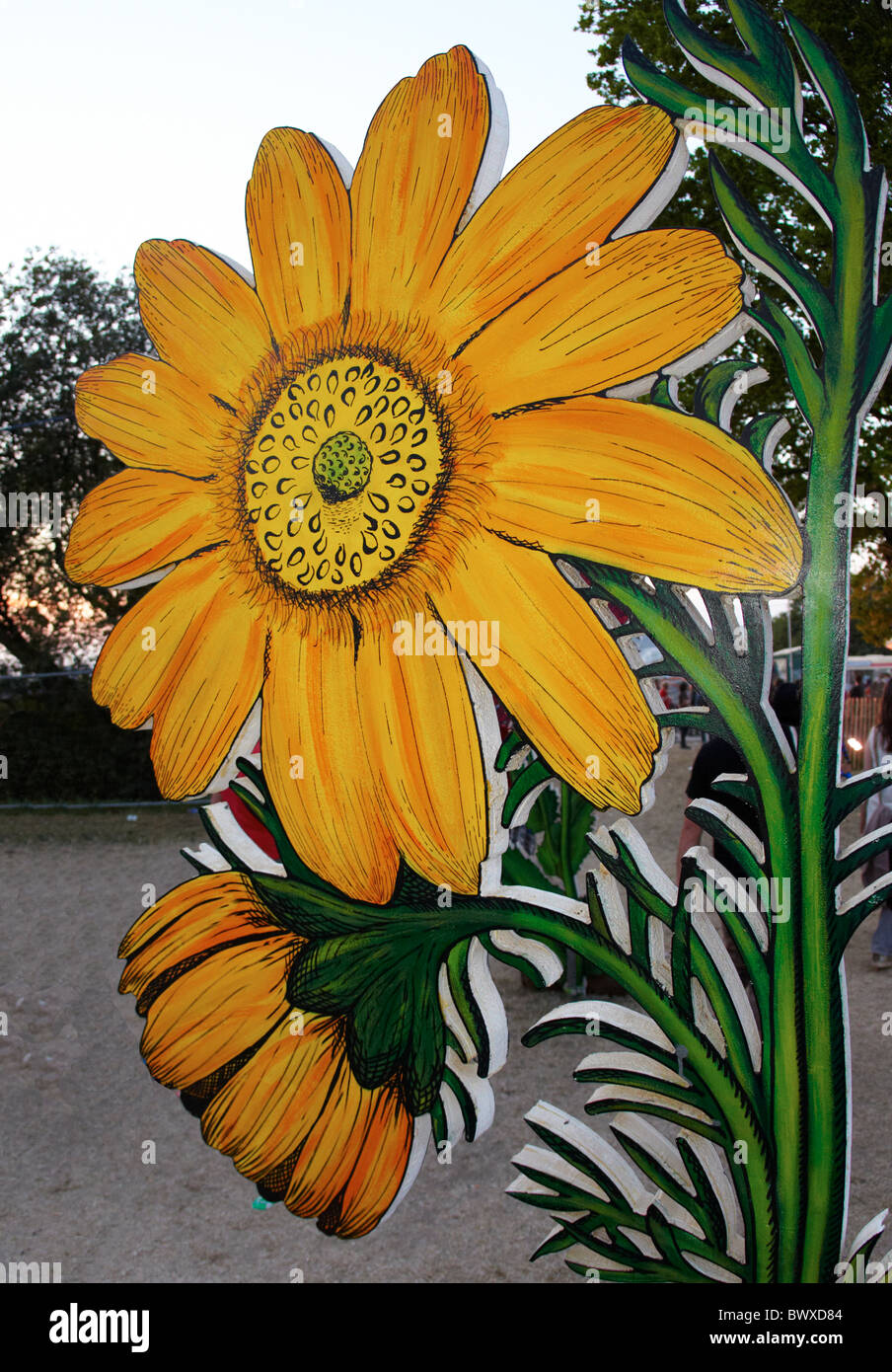Giant Flower Glastonbury Festival Somerset UK Europe Stock Photo Alamy