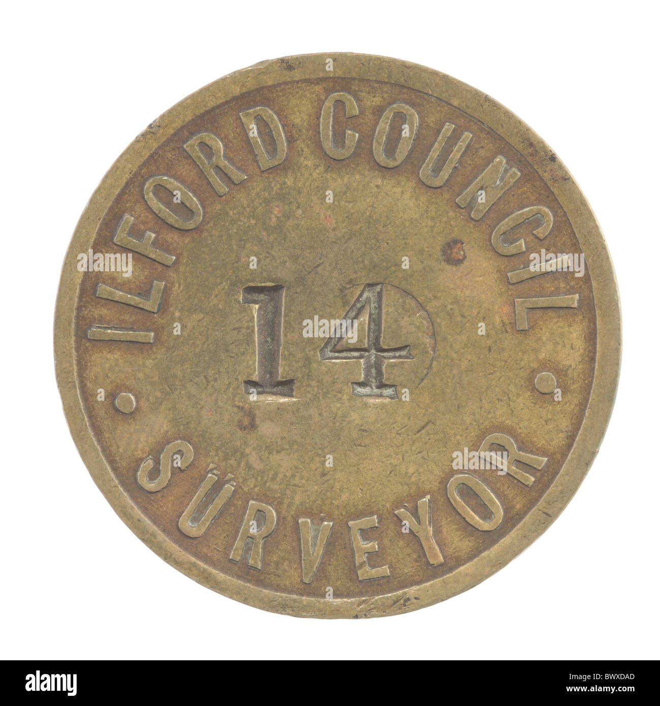 Ilford Council Surveyor token Stock Photo