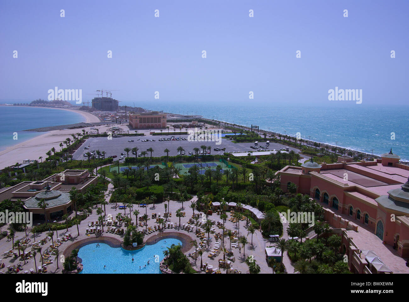 Atlantis The Palm Resort,  Palm Jumeirah, Palm Islands, Persian Gulf, Dubai Stock Photo