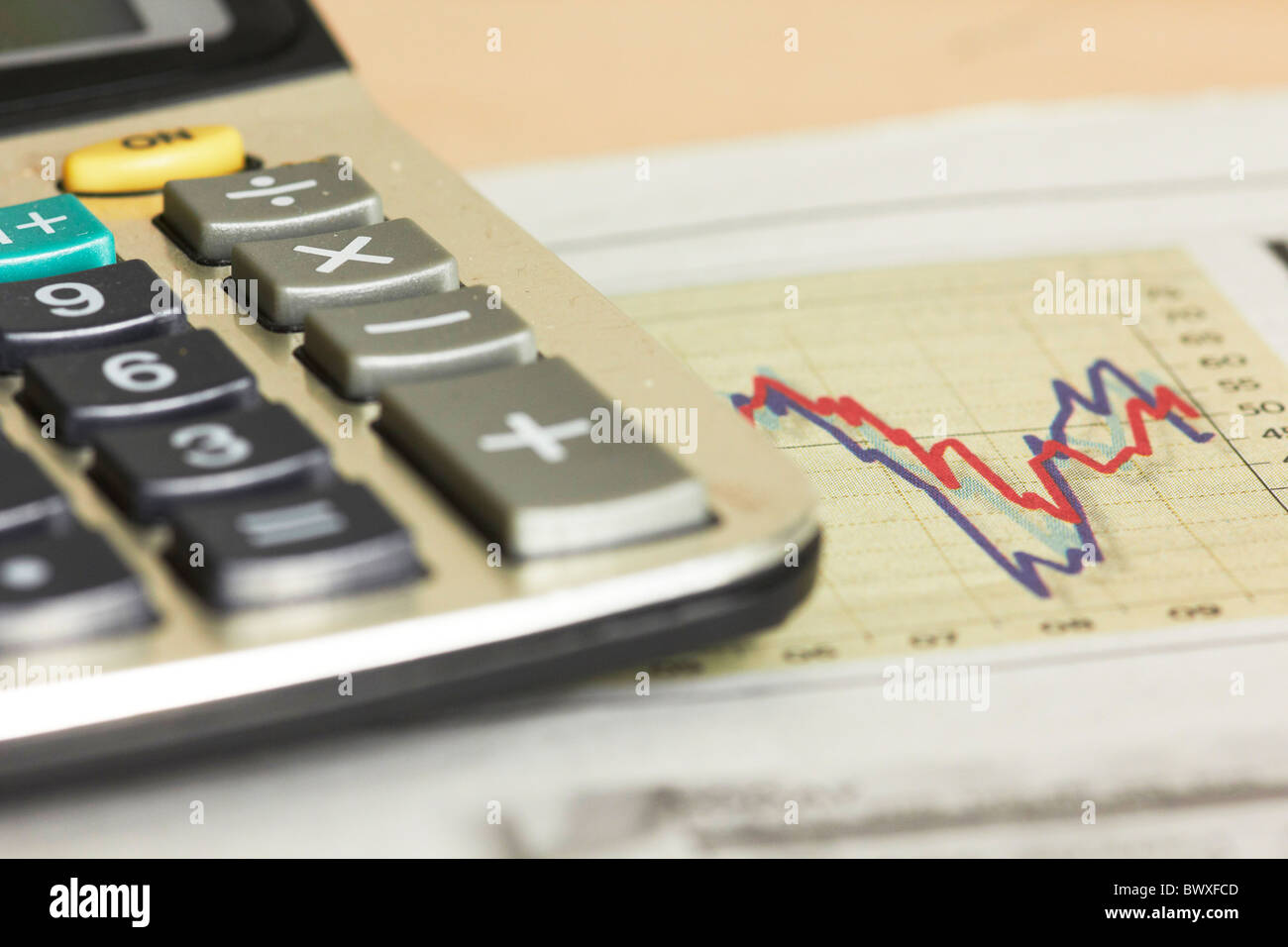 Stock Trading Graph Calculation Stock market graph calculator hi-res stock photography and images - Alamy