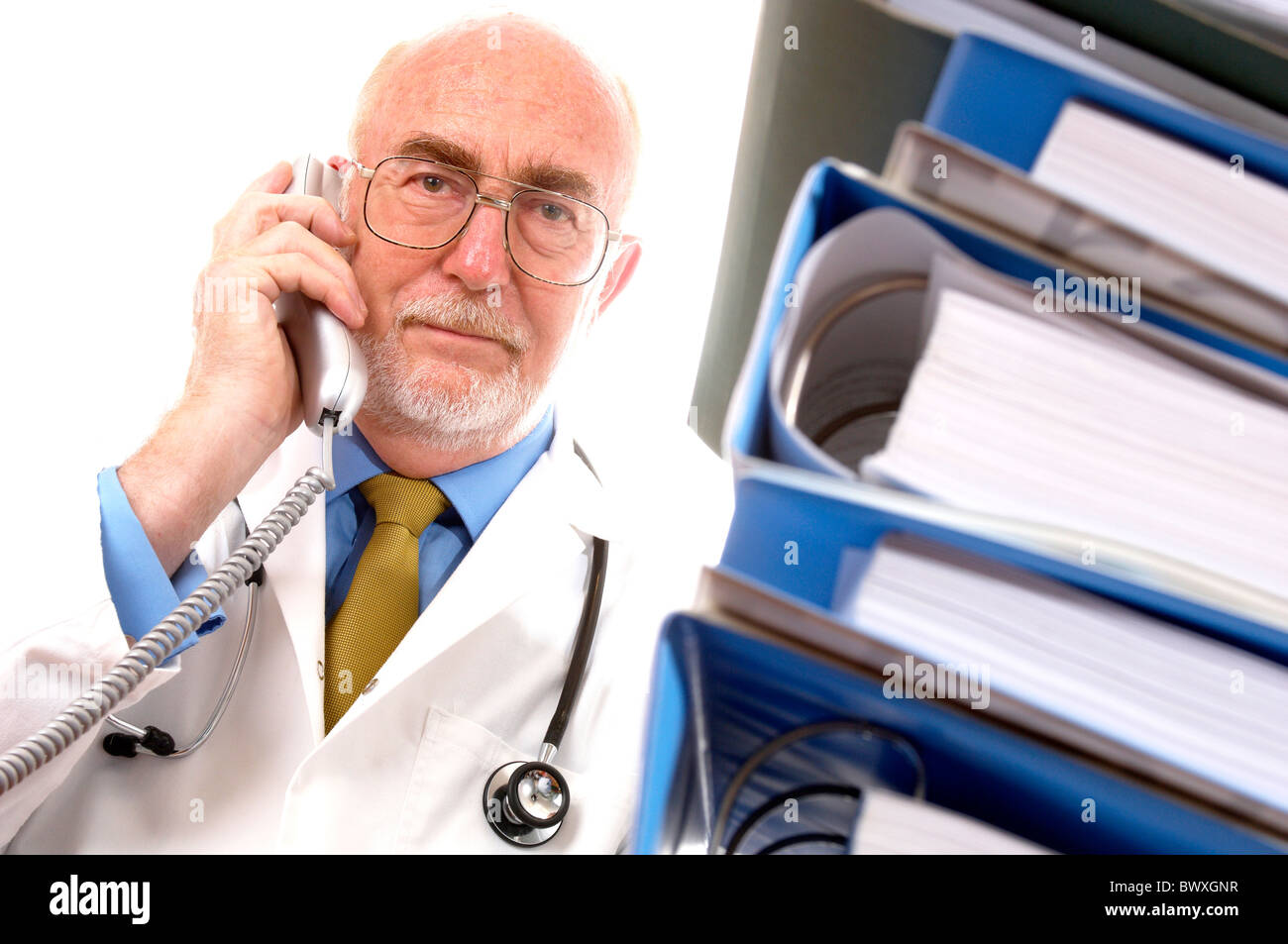 Doctor on the telephone Stock Photo