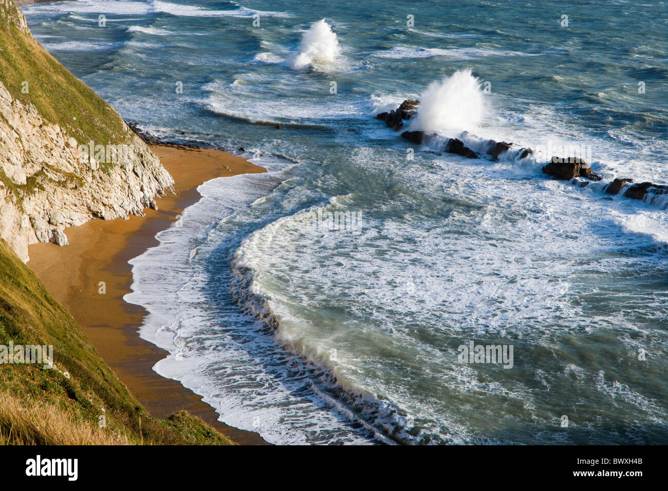 Man o' War Cove (St Oswald's Bay), Dorset, UK Stock Photo