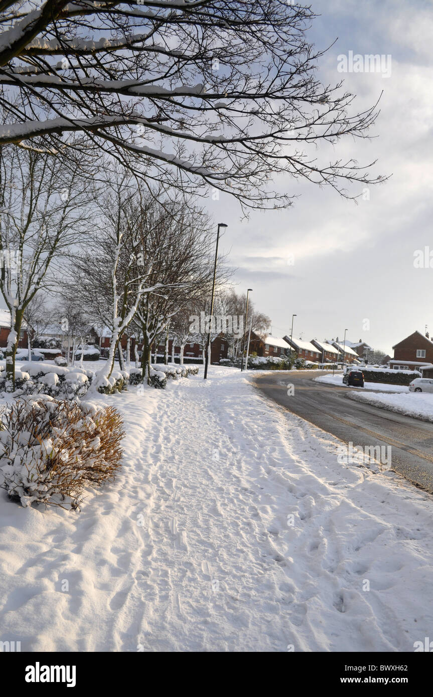 Snow filled street Stock Photo - Alamy