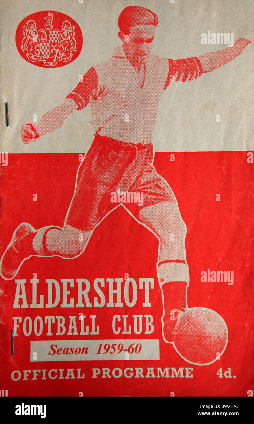 Official Football programme for Aldershot Football Club season 1959 - 1960 Stock Photo