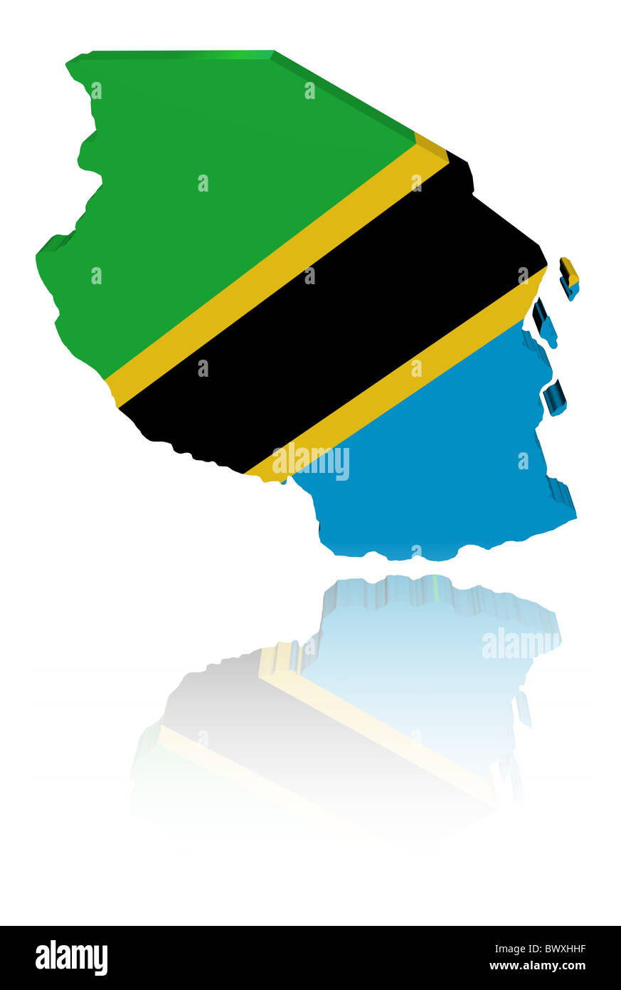 Tanzania flag map hi-res stock photography and images - Alamy