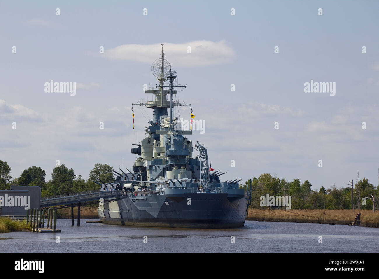 Battleship North Carolina docked on the Cape Fear River Wilmington ...