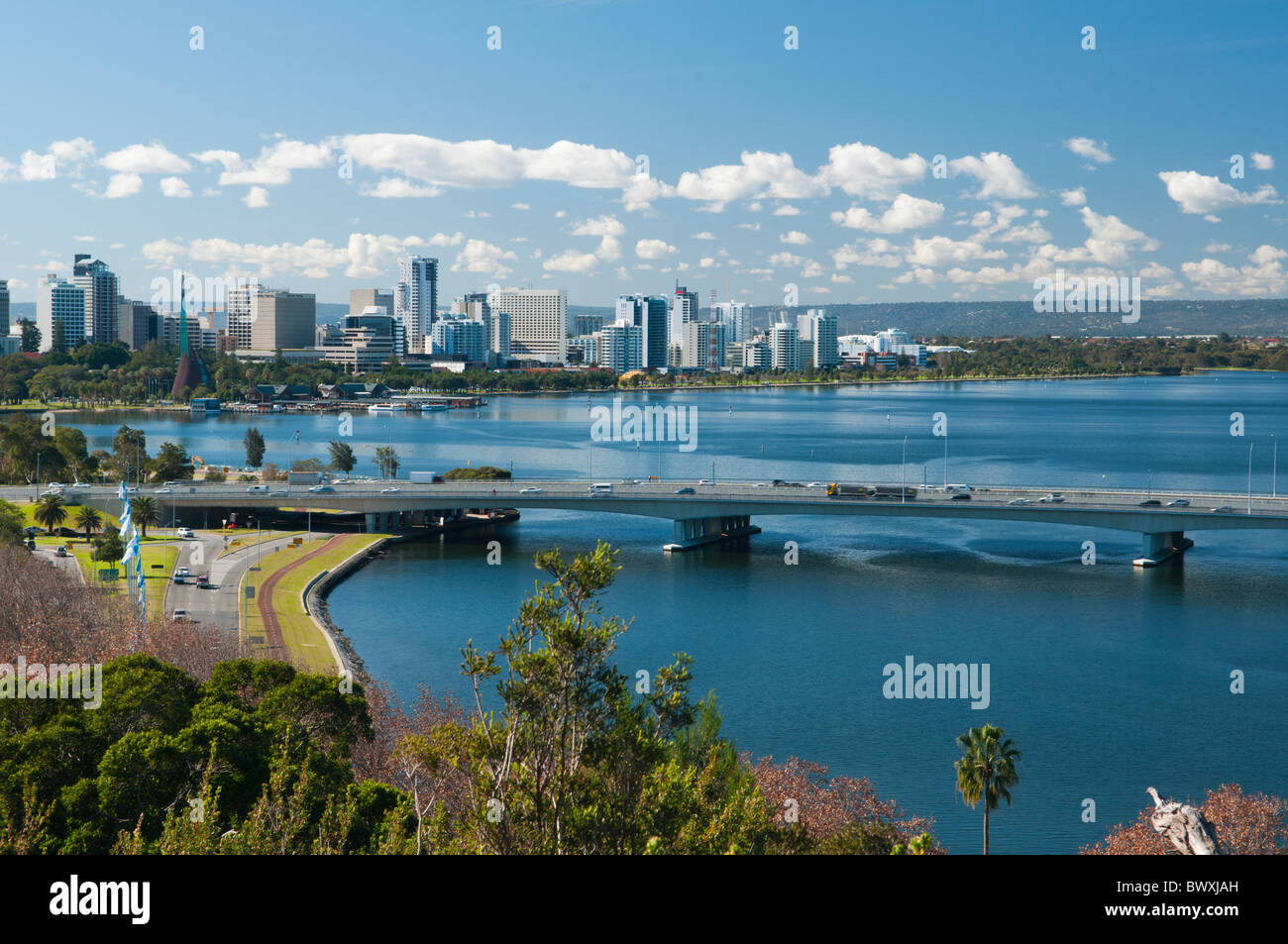 Perth State city of Perth along the Swan River Stock Photo - Alamy